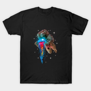 Space Jellyfish and the astronaut -Clear Background- T-Shirt